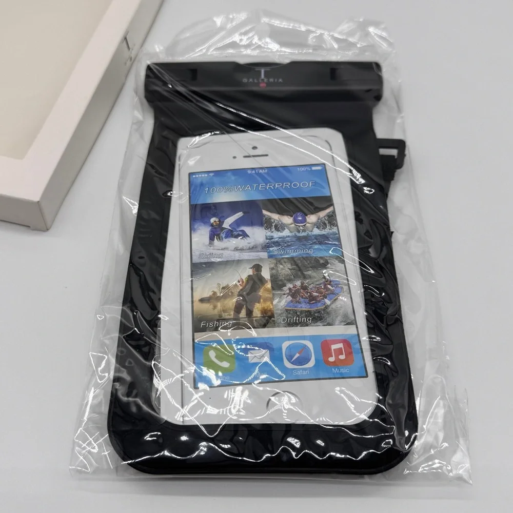 Black Waterproof Phone Case with Window